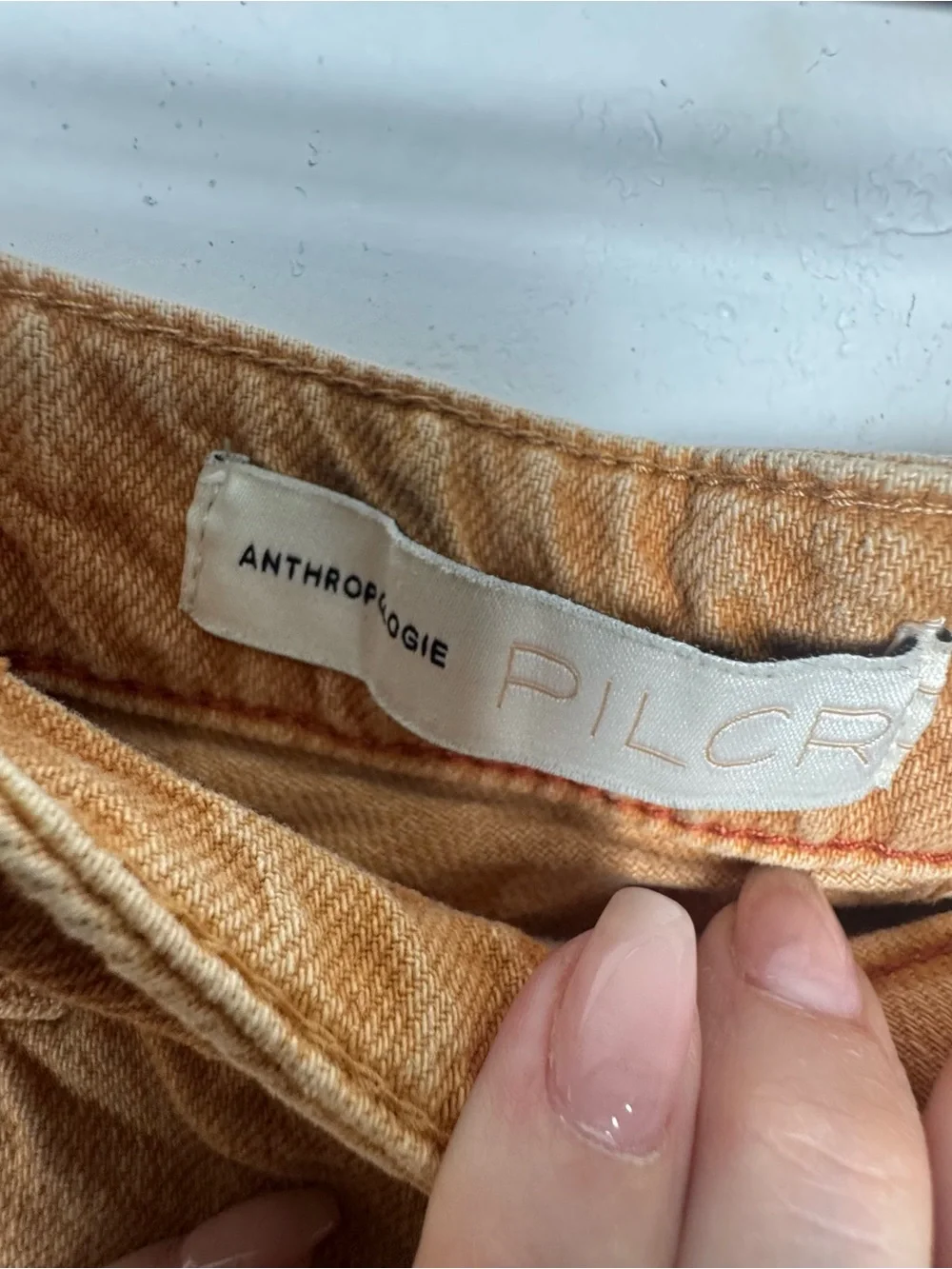 Anthropologie Pilcro‎ Ultra High Rise Ochre Shorts Size 28 Frayed Hem Cut offs